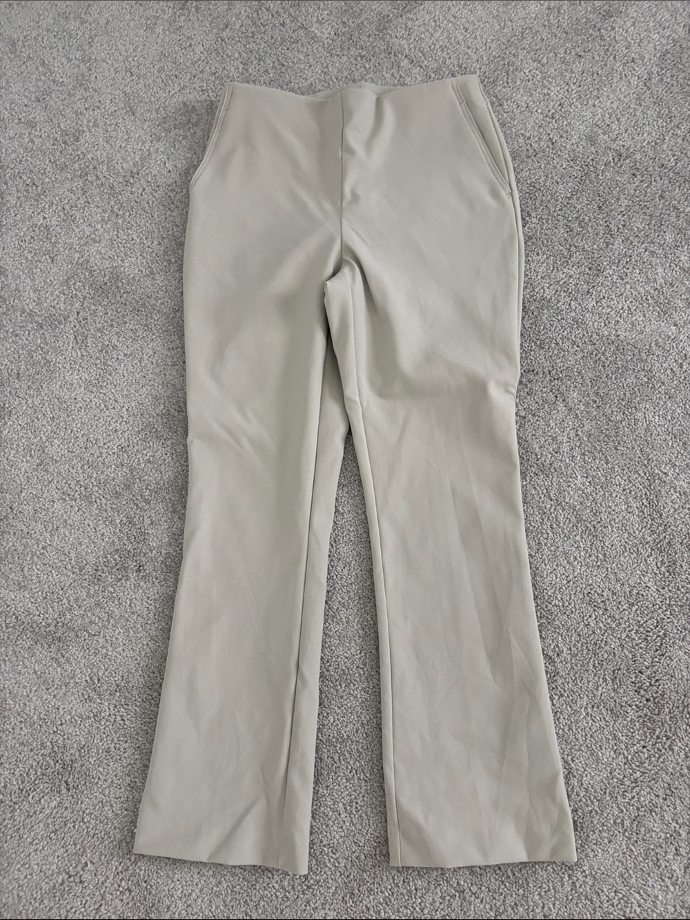Rachel Zoe Womans Slim Straight Dress Pants in Light Beige
